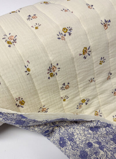 ecru floral -double face - quilted tetra / double gauze