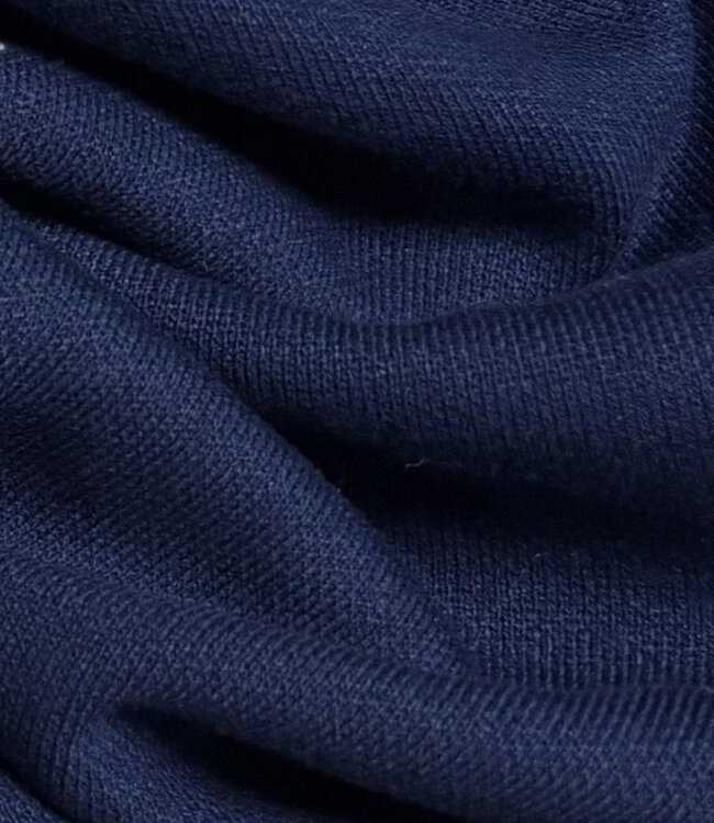 marineblauw - mooi vast gebreide interlock rayonblend