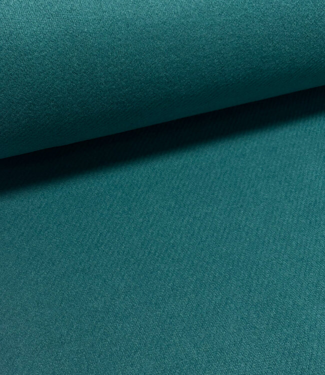 A la Ville emeraldgroen diagonaal wool touch  - prachtige  mantelstof