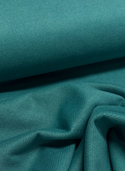 A la Ville emerald green diagonal wool touch - beautiful coat fabric