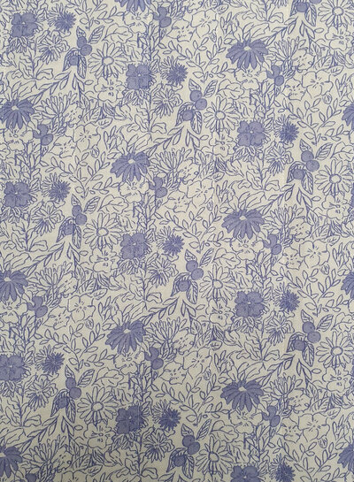 ecru floral -double face - quilted tetra / double gauze