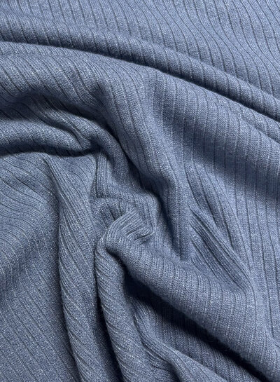 rib knit - prachtig vormvast gebreid - jeansblauw