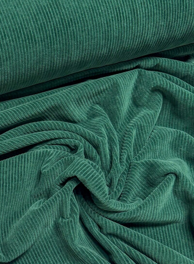 Swafing donkergroen - rekbare corduroy