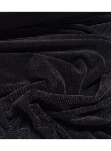 Swafing zwart - rekbare corduroy