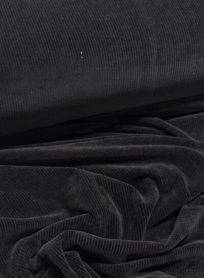 Swafing zwart - rekbare corduroy