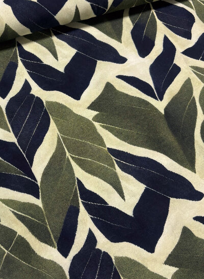 Swafing green leaves - modal french terry