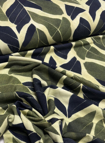 Swafing green leaves - modal french terry