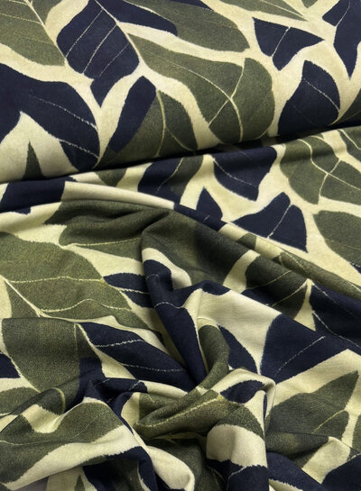 Swafing green leaves - modal french terry