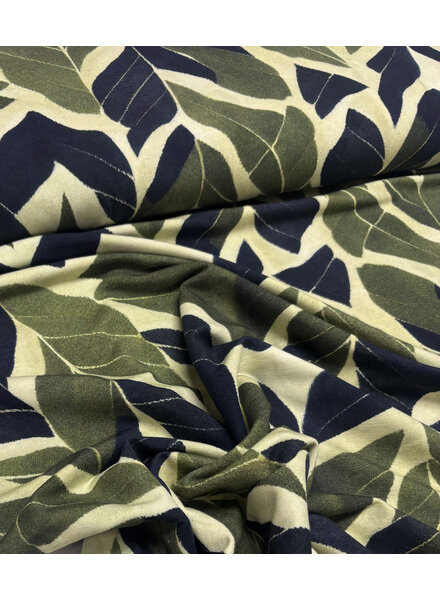 Swafing green leaves - modal french terry
