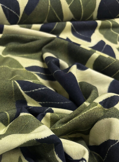 Swafing green leaves - modal french terry