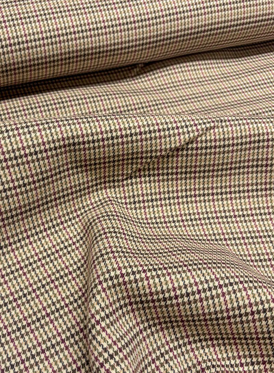 A la Ville pieds de poule aubergine and khaki - beautiful double face fabric