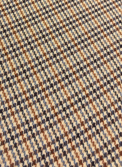 A la Ville pieds de poule cognac en blauw - prachtige double face stof