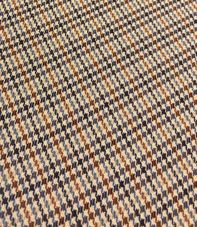 A la Ville pieds de poule cognac en blauw - prachtige double face stof