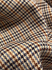 A la Ville cognac and blue houndstooth fabric - beautiful double-faced fabric