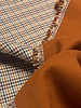 A la Ville cognac and blue houndstooth fabric - beautiful double-faced fabric