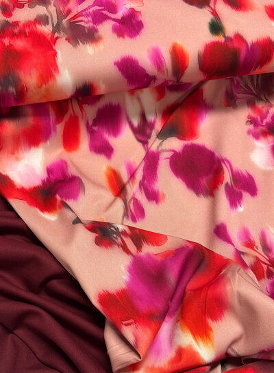 Japanese pink mood - viscose twill met lichte stretch