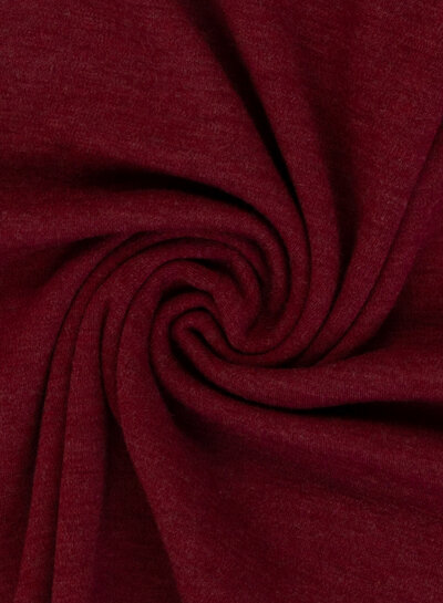 100% fijn gebreide merinowol - bordeaux rood