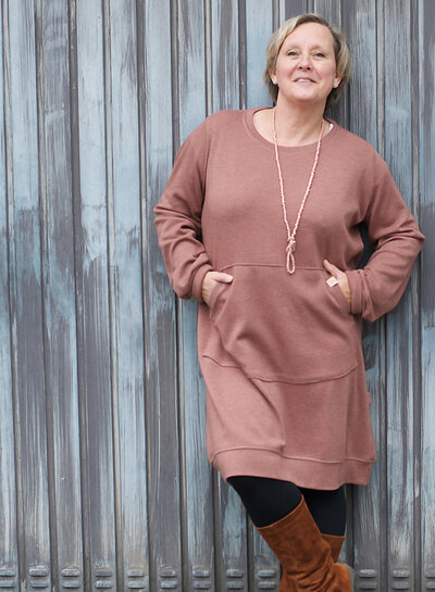 100% finely knitted merino wool - pink-brown