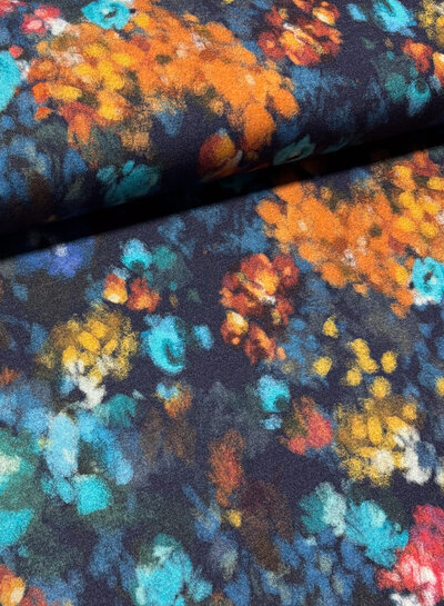 A la Ville shades of blue watercolor - fine wool touch viscose jersey - beautiful knit - Italian made