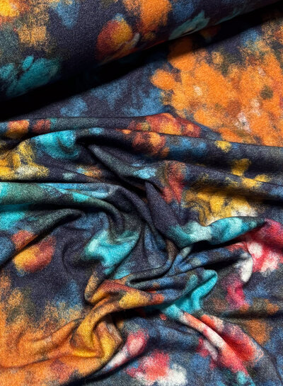 A la Ville shades of blue watercolor - fine wool touch viscose jersey - beautiful knit - Italian made