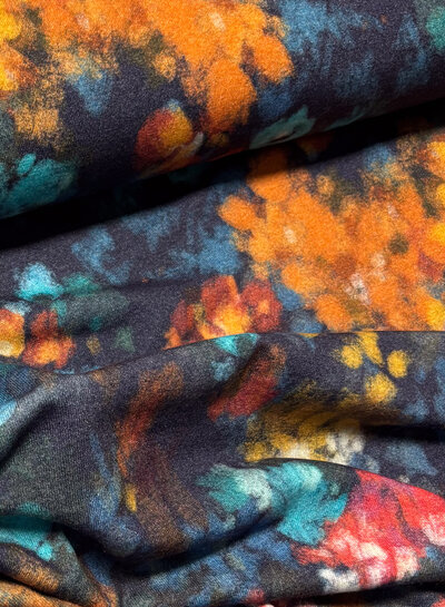 A la Ville shades of blue watercolor - fine wool touch viscose jersey - beautiful knit - Italian made