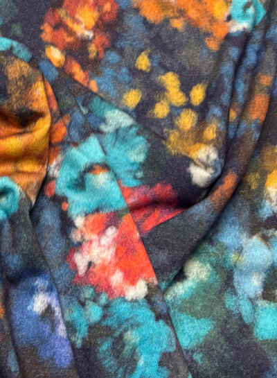 A la Ville shades of blue watercolor - fine wool touch viscose jersey - beautiful knit - Italian made