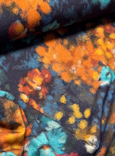 A la Ville shades of blue watercolor - fine wool touch viscose jersey - beautiful knit - Italian made