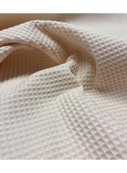 Fibremood ecru light beige waffle cotton - ELIF - CARMEL