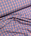 vichy  ruitjes blauw/zalmroze - seersucker