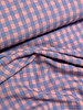 blue/salmon pink gingham check - seersucker