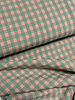 green/salmon pink gingham check - seersucker