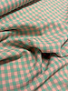 green/salmon pink gingham check - seersucker