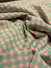 green/salmon pink gingham check - seersucker