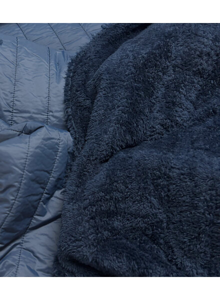 stepper denimblauw - fleece aan de binnenkant - double face - gematelasseerd