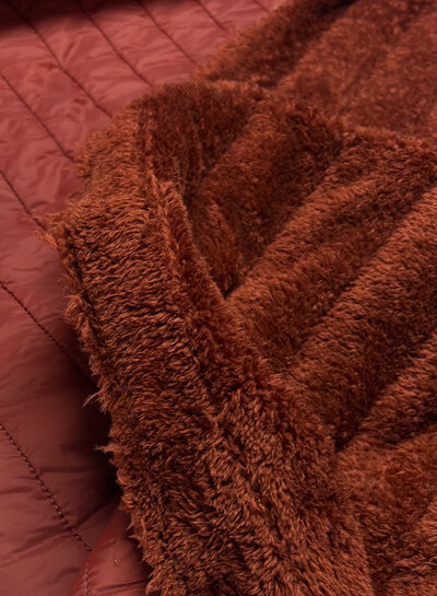 stepper bordeaux - fleece aan de binnenkant - double face - gematelasseerd