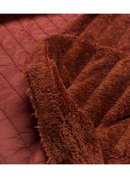 stepper bordeaux - fleece aan de binnenkant - double face - gematelasseerd