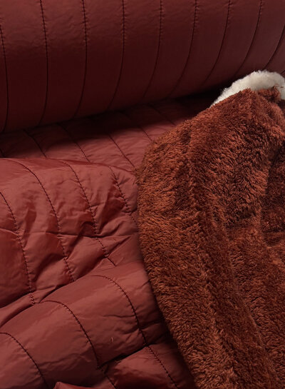 stepper bordeaux - fleece on the inside - double-faced - quilted