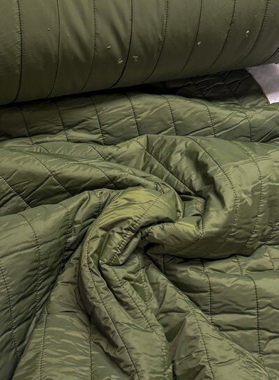 stepper khaki - fleece on the inside - double-faced - quilted