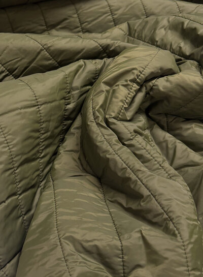 stepper khaki  - fleece aan de binnenkant - double face - gematelasseerd