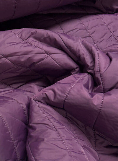 stepper aubergine - fleece aan de binnenkant - double face - gematelasseerd