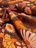 autumn flowers on chestnut brown - woven viscose