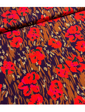red flowers and autumn vibes - geweven viscose