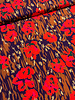 red flowers and autumn vibes - woven viscose