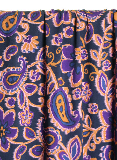 Atelier Jupe blauw paisley print - viscose