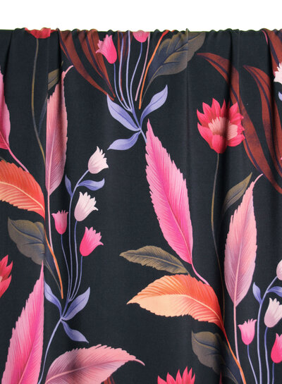 Atelier Jupe black floral viscose