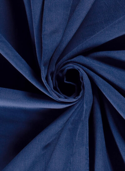 kobaltblauw needle ribfluweel - fijne corduroy