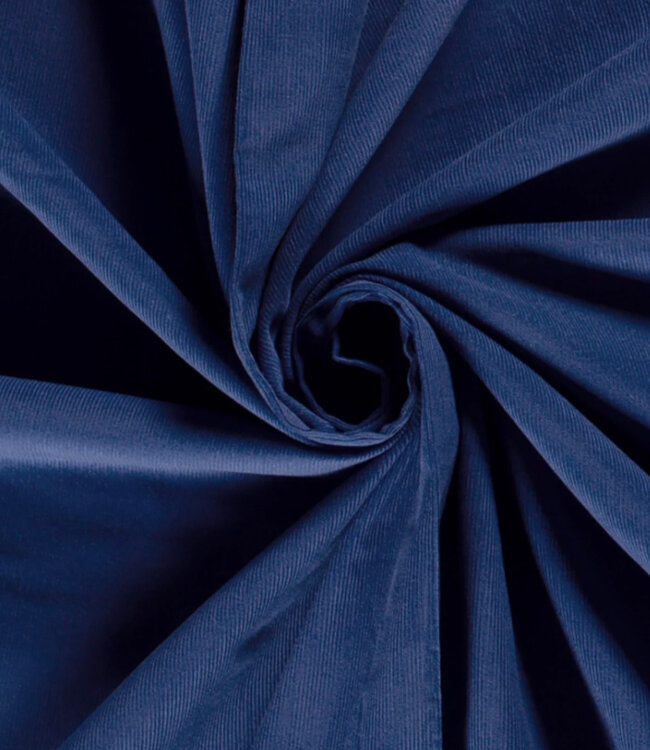 kobaltblauw needle ribfluweel - fijne corduroy