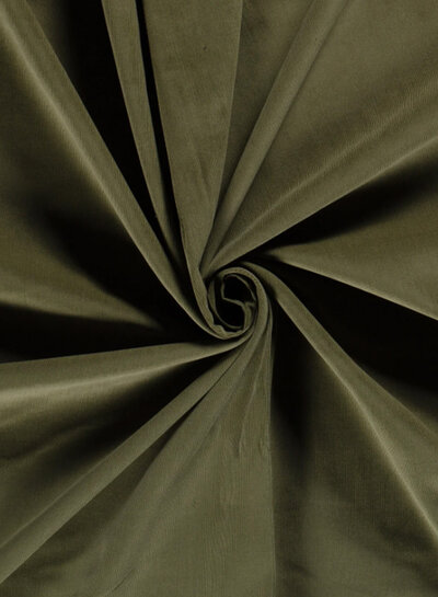 khaki needle ribfluweel - fijne corduroy