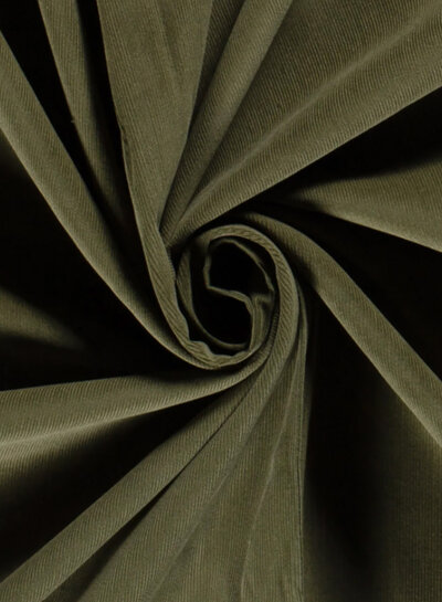 khaki needle ribfluweel - fijne corduroy