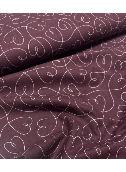 mauve wine hearts - flannel